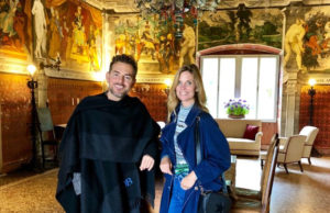 Brindisi Ferrari per le nozze di Filippa Lagerback e Daniele Bossari. La coppia ha scelto le bollicine delle Tenute Lunelli.